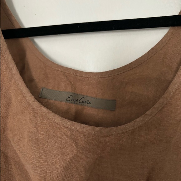 Enza costa brown French linen crop top. Size 2 (medium) nwot - Picture 2 of 3